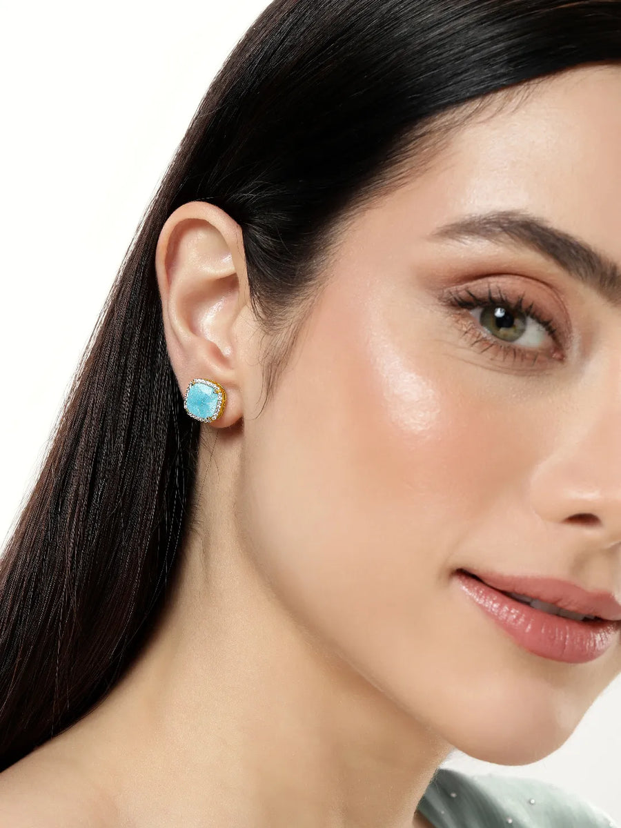 Graceful CZ & Crystal Stud Earrings