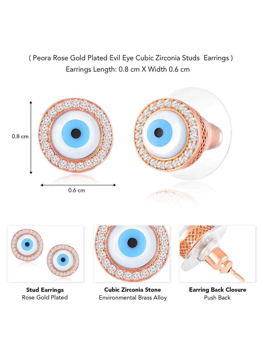 Evil Eye Stud Earrings – Protective & Trendy | Peora

