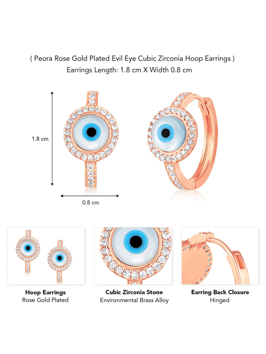 Evil Eye Hoop Earrings – Stylish & Protective Designs | Peora