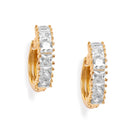 Flawless Shine CZ Studded Hoop Earrings
