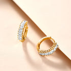 Flawless Shine CZ Studded Hoop Earrings
