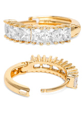 Flawless Shine CZ Studded Hoop Earrings