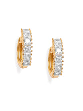Flawless Shine CZ Studded Hoop Earrings