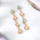 Varied Shape CZ & Crystal Drop Earrings