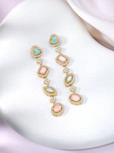 Varied Shape CZ & Crystal Drop Earrings