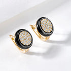 CZ Encrusted Round Stud Earrings
