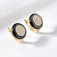 CZ Encrusted Round Stud Earrings