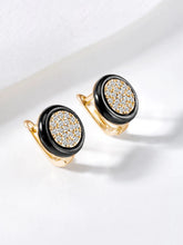 CZ Encrusted Round Stud Earrings