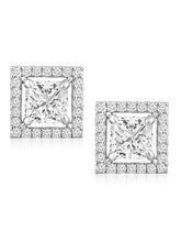 Sleek square CZ Silver Studs