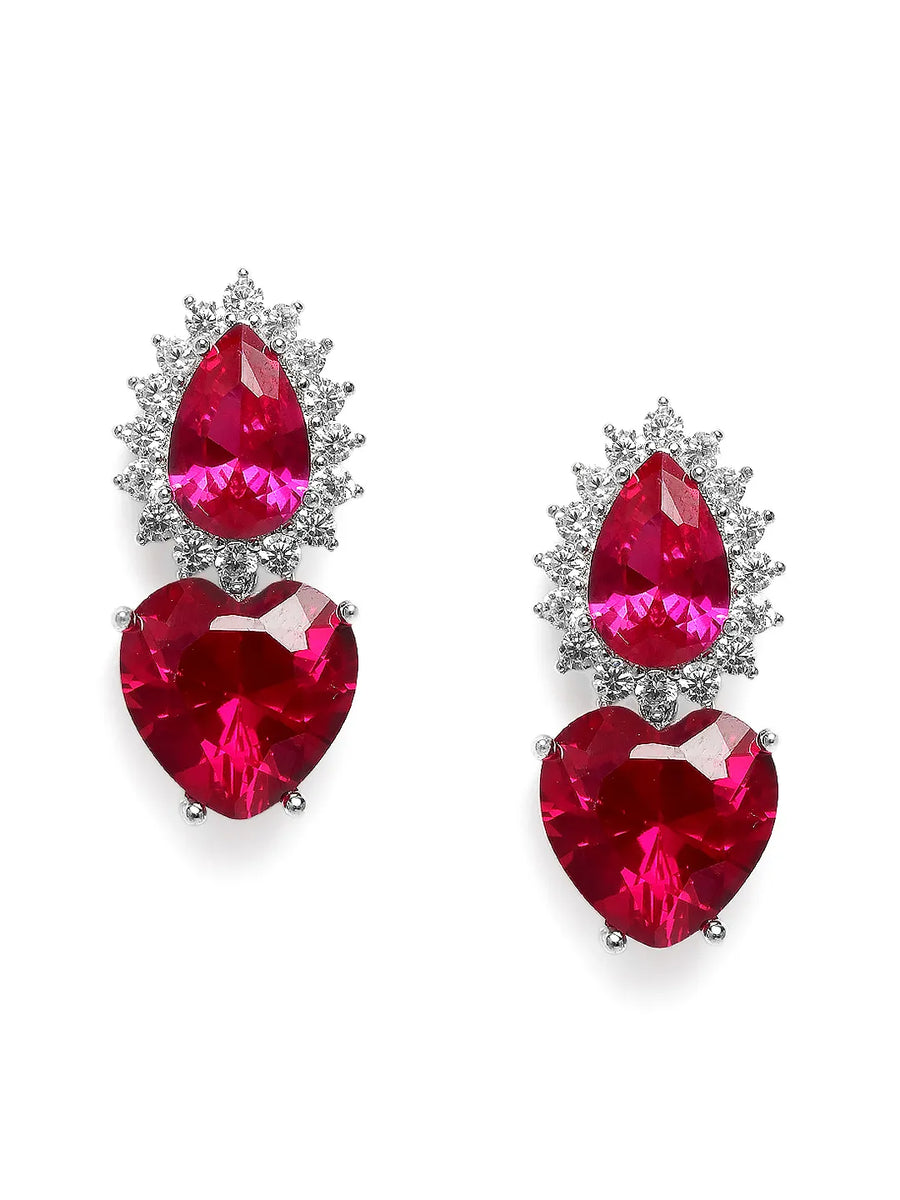Gleaming CZ & Crystal Studded Earrings