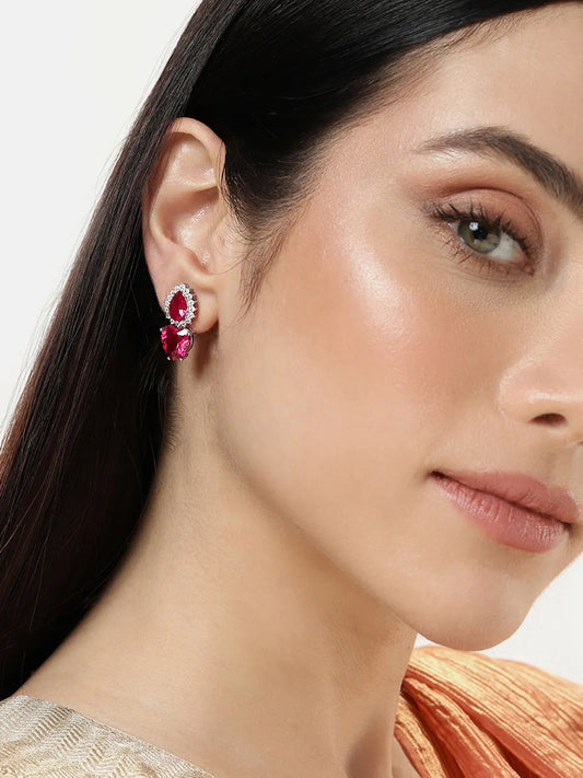 Gleaming CZ & Crystal Studded Earrings