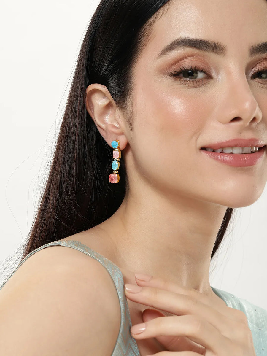 Shimmering Crystal Drop Earrings