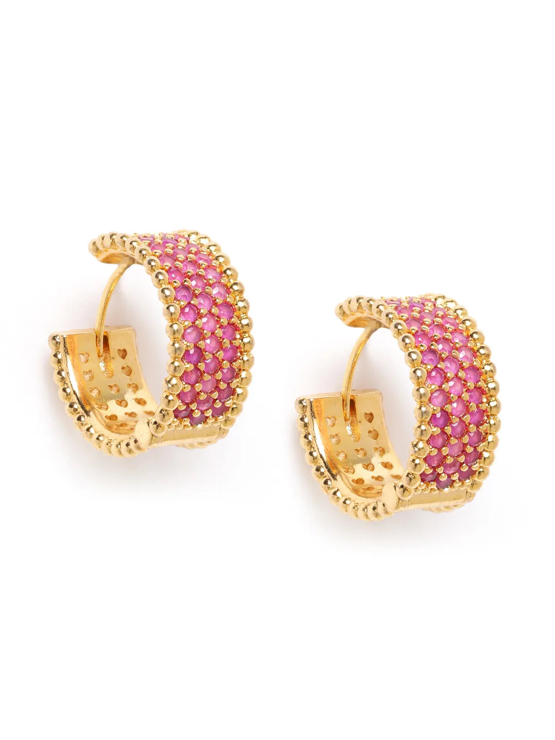 Dazzling Faux Kundan Small Hoop Earrings