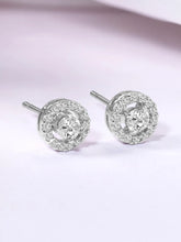 Sparkling Round CZ Stud Earrings - Silver