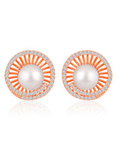 Mystic Pearls CZ Rose Gold Stud