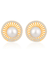 Mystic Pearls CZ Rose Gold Stud