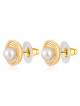 Mystic Pearls CZ Rose Gold Stud