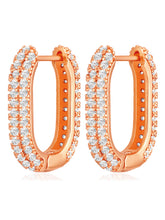 Elegant CZ Rose Gold Hoops