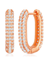 Elegant CZ Rose Gold Hoops