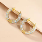 Sparkling CZ Studded Hoop Earrings