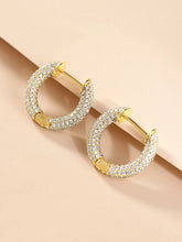 Sparkling CZ Studded Hoop Earrings