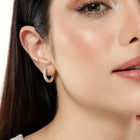 Sparkling CZ Studded Hoop Earrings