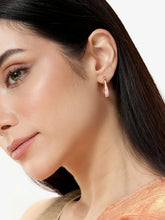 Elegant CZ Studded Hoop Earrings