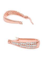 Elegant CZ Studded Hoop Earrings