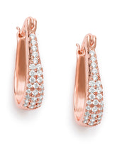 Elegant CZ Studded Hoop Earrings