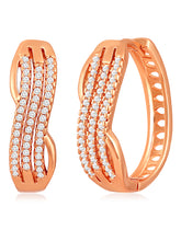 Chic Rose Gold CZ Hoops