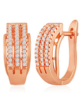 Sparkling CZ Rose Gold Hoops