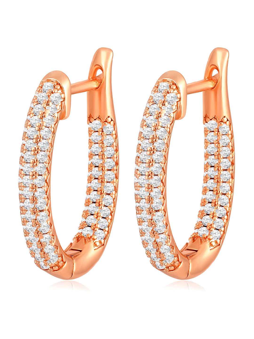 Radiant Rose Gold CZ Hoops