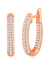 Radiant Rose Gold CZ Hoops