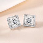Stylish Square Cut CZ Stud Earrings