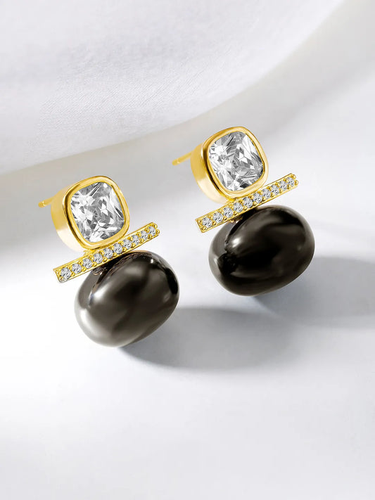 CZ & Pearl Embellished Earrings