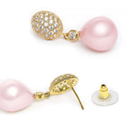 Sparkling Pearl and CZ Drop Earrings