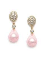 Sparkling Pearl and CZ Drop Earrings