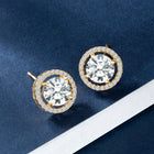 Crystal Round Stud Earrings – Sparkling & Elegant | Peora

