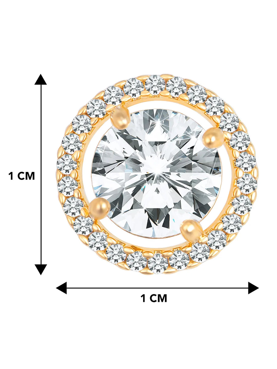 Crystal Round Stud Earrings – Sparkling & Elegant | Peora

