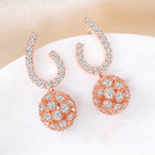 Shiny CZ Disco Ball Earrings for Women