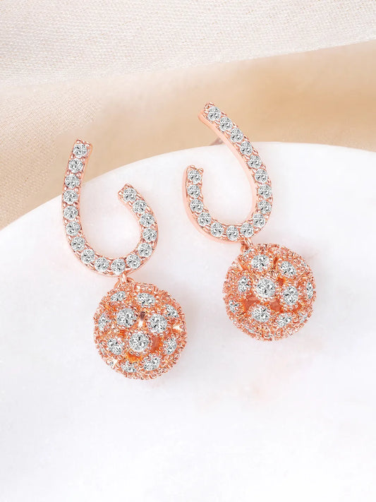 Shiny CZ Disco Ball Earrings for Women