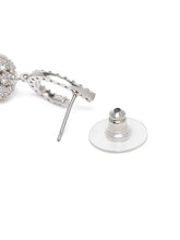 Curved Drop Earrings with Glittery Ball