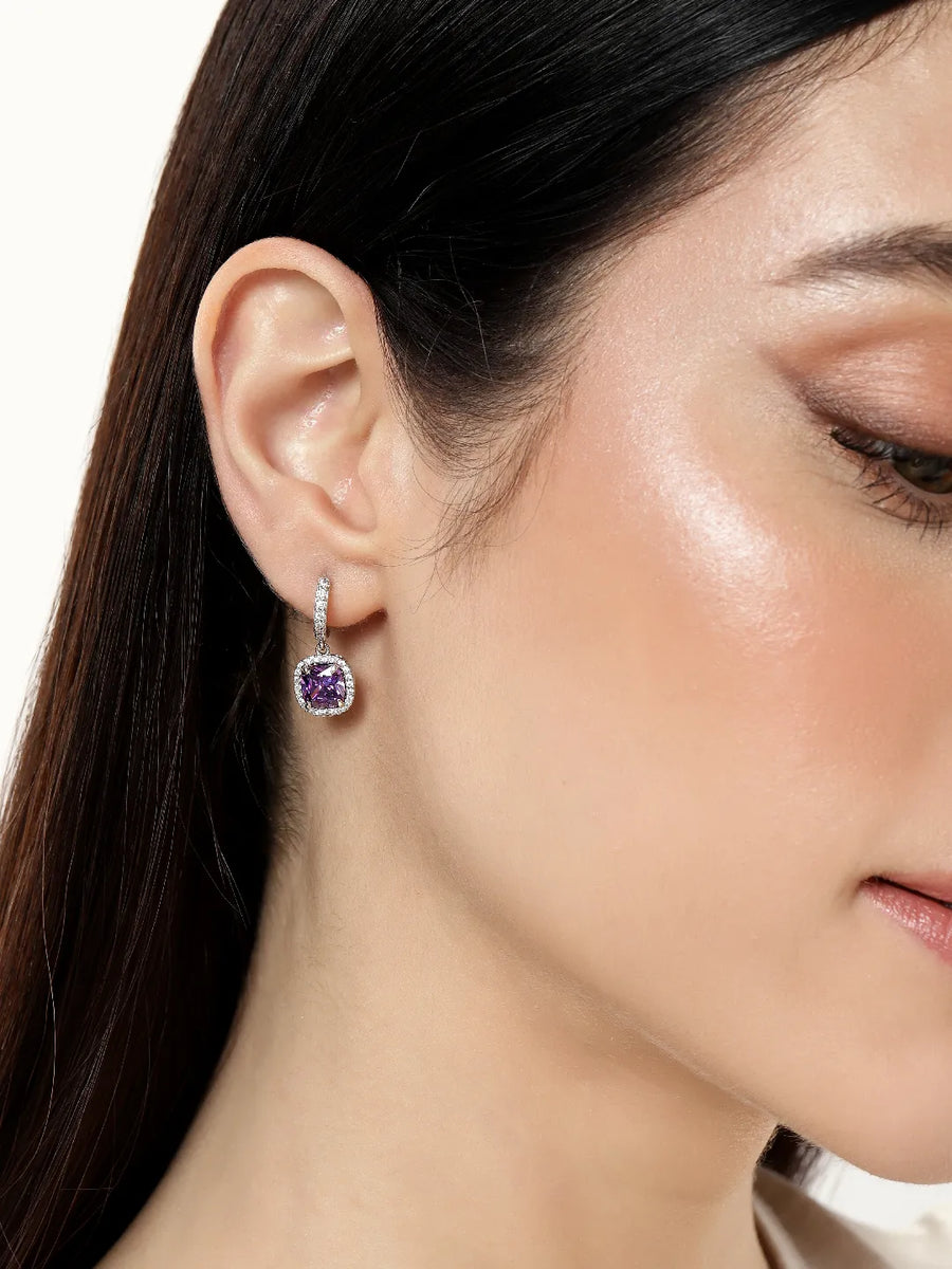 Stylish CZ Crystal Drop Earrings