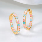 Classic Crystal Studed Hoop Earrings