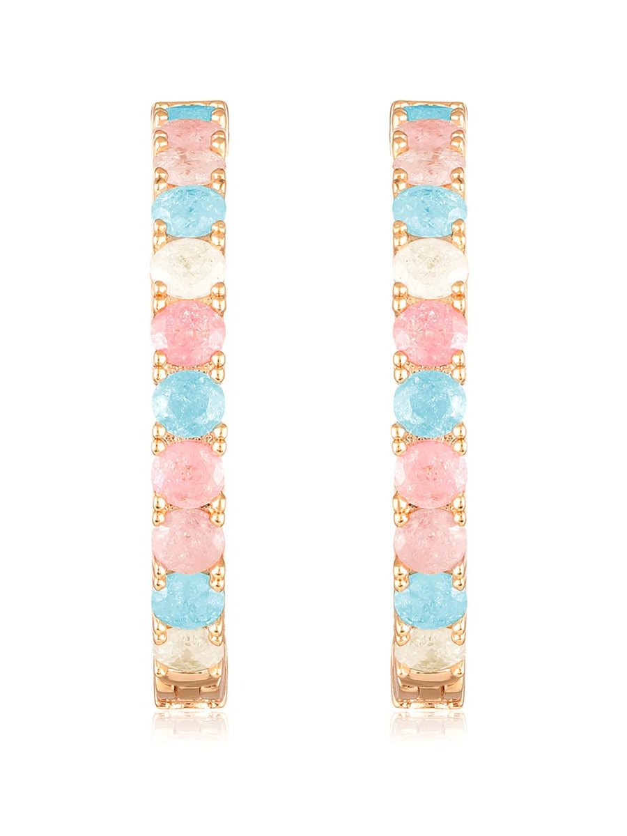 Studded Hoop Earrings – Stylish & Sparkling | Peora