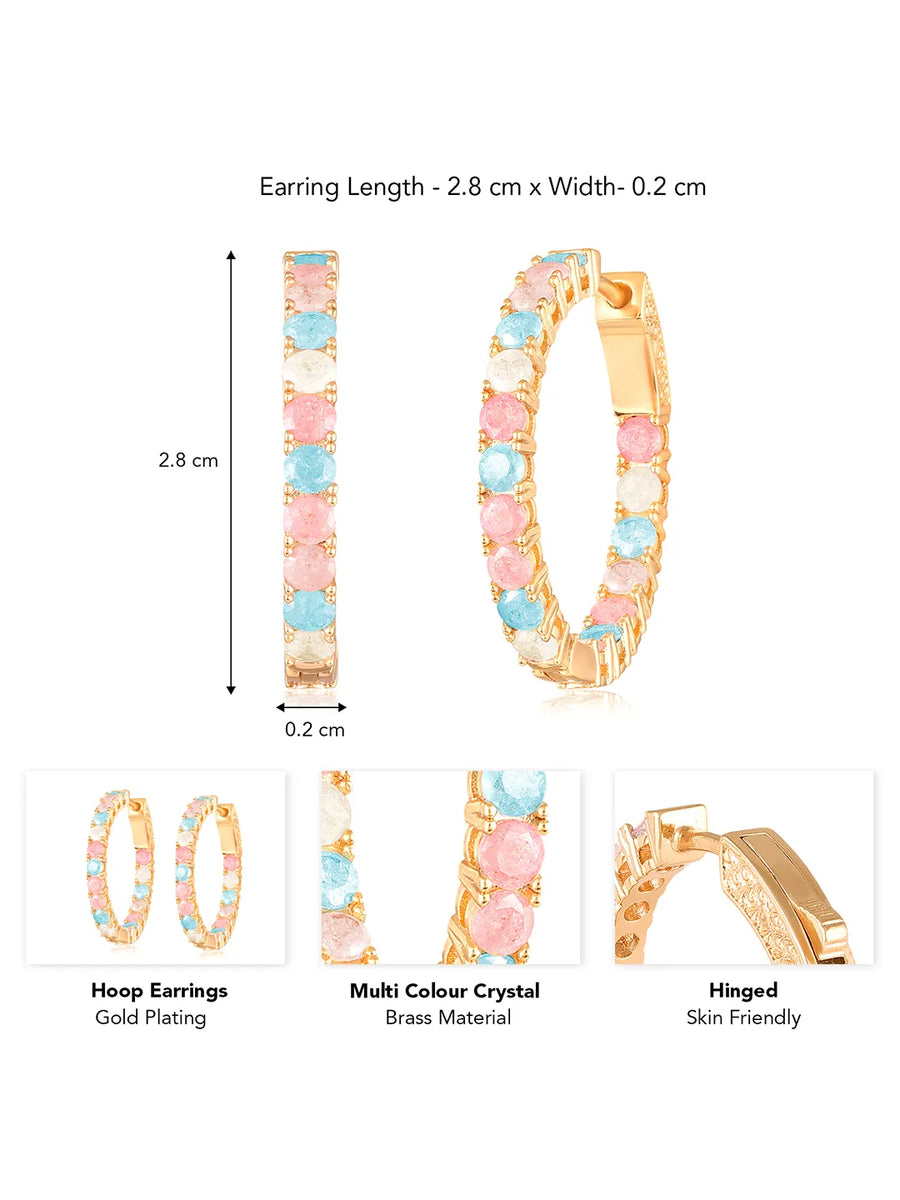 Studded Hoop Earrings – Stylish & Sparkling | Peora