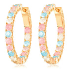 Studded Hoop Earrings – Stylish & Sparkling | Peora