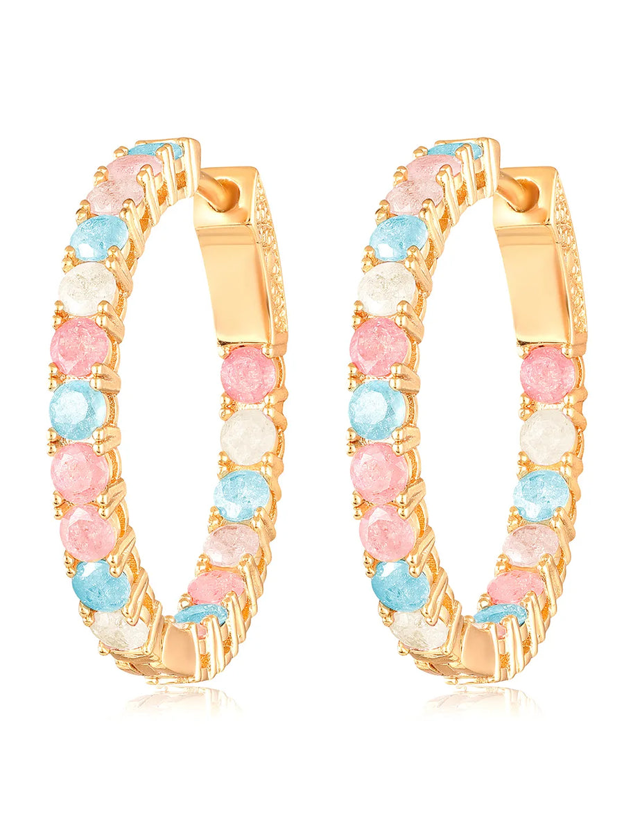 Studded Hoop Earrings – Stylish & Sparkling | Peora