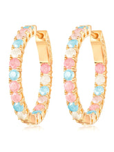 Studded Hoop Earrings – Stylish & Sparkling | Peora