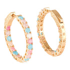 Studded Hoop Earrings – Stylish & Sparkling | Peora